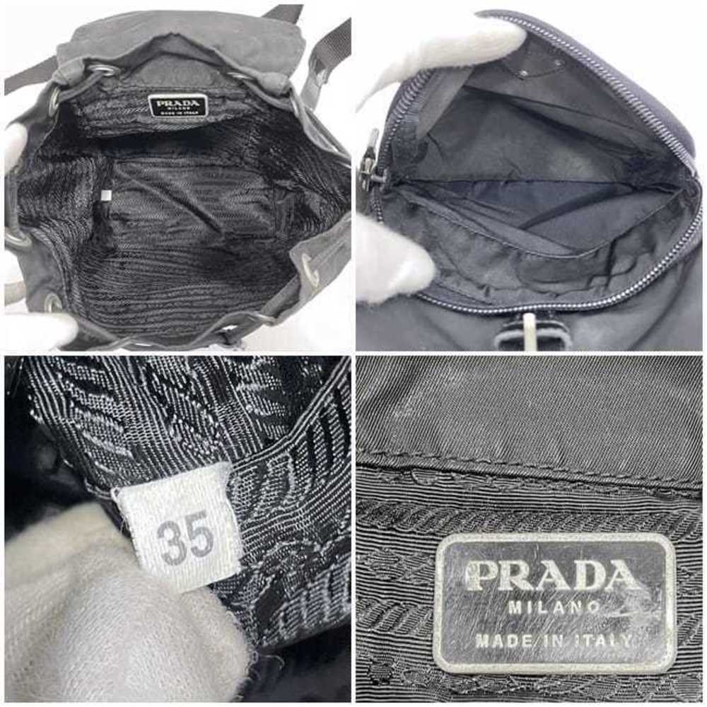 Prada Backpack Nero Rucksack Drawstring Flap Leat… - image 4